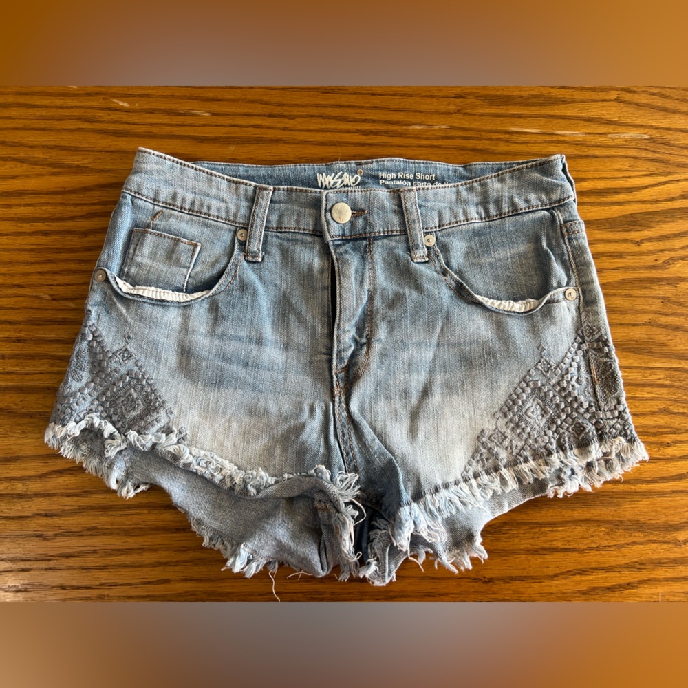 Mossimo Supply Co Blue Jean Shorts Distressed Cut-Off Style